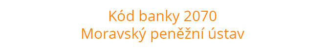 Kód banky 2070