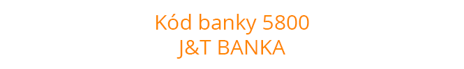 Kód banky 5800